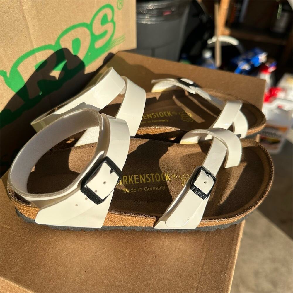 Birkenstock Yara Sandals White Ankle Strap Strappy | Women's Size 4 Narrow EU 35